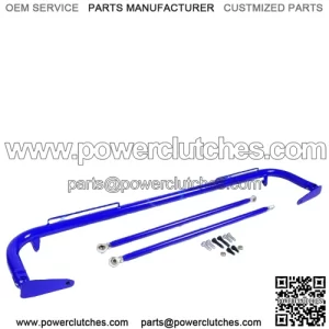 49" Universal Racing Seat Belt Bar Adjustable Chassis Support Bar Blue