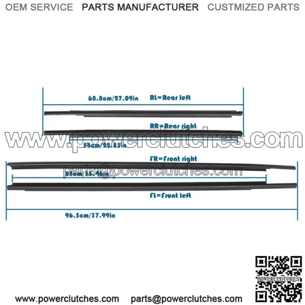 Window Weatherstrip Sweep Belt Outer Seal For 2007-2016 Yaris Sedan 68160-52150 - Image 3