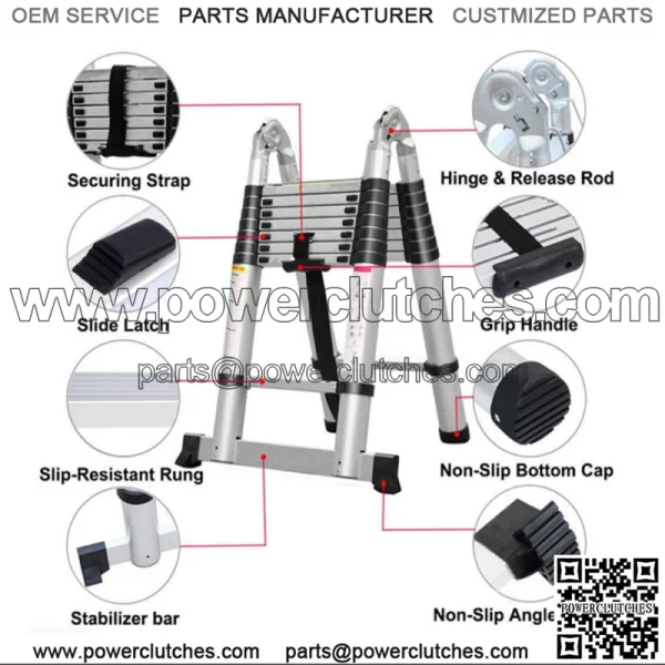 Ladder Step Extension Telescoping Lightweight Portable Folding Telescopic - Image 2