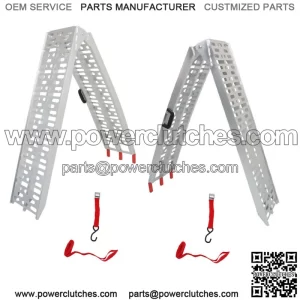 2*Aluminum Loading Ramp Arched For Motorcycle ATV/UTV Truck Lawnmower