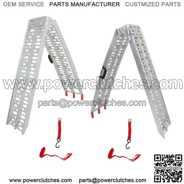 2*Aluminum Loading Ramp Arched For Motorcycle ATV/UTV Truck Lawnmower