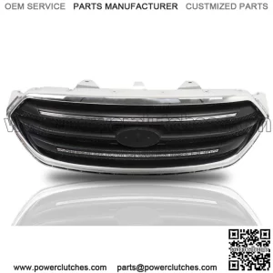 For 2013-2019 Ford Taur Front Upper Grille Matte Black W/Chrome Trim Assembly
