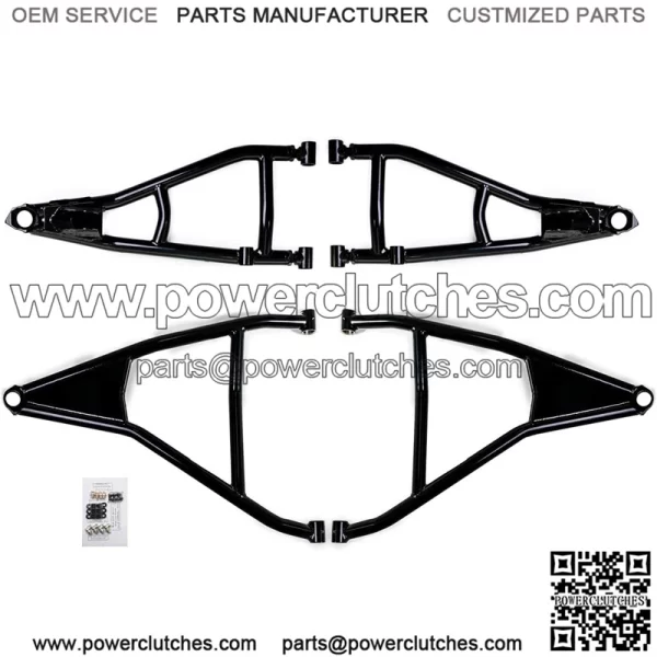 72" Wide Red Front A-Arms for 2017+ Can-Am Maverick X3 (see fitment) | 2.25x Stronger Than Stock | 1.5" Ground Clearance | Includes Heavy-Duty Preinstalled Ball Joints!