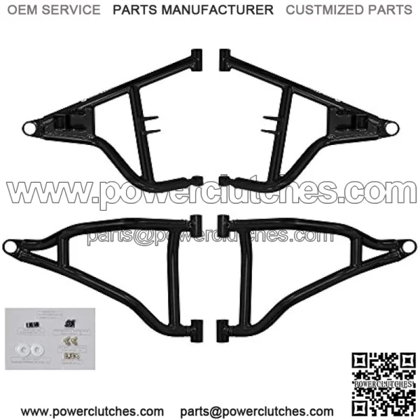 1.5" Front A-Arms for Polaris RZR S 1000 / S4 1000 (2017-2020) | Black | Fits up to 30" Tires | 1.25?? Tubing 25% larger Than Stock | Includes Standard Duty Preinstalled Ball Joints