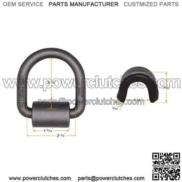 Heavy Duty Welded Forged D-Rings #20 Pack - Image 3