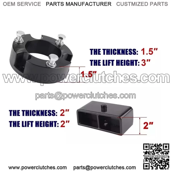 3" Front and 2" Rear Leveling Lift Kits For 1995-2004 Toyota Tacoma 2WD 4WD - Image 2