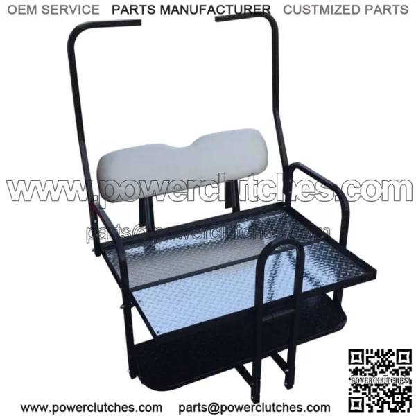 Rear Flip Seat Kit for Club Car Golf Cart DS Model(1982-2000/White)with grab bar