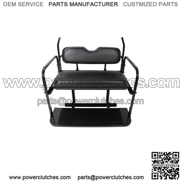 Rear Flip Seat Kit Back seat For 2000-2013 Club Car DS Golf Cart Folding Black
