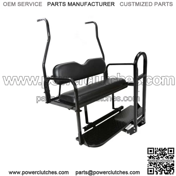 Folding Rear Flip Seat Kit w/Grab Bar for Club Car Golf Cart DS 2001-2013 Black