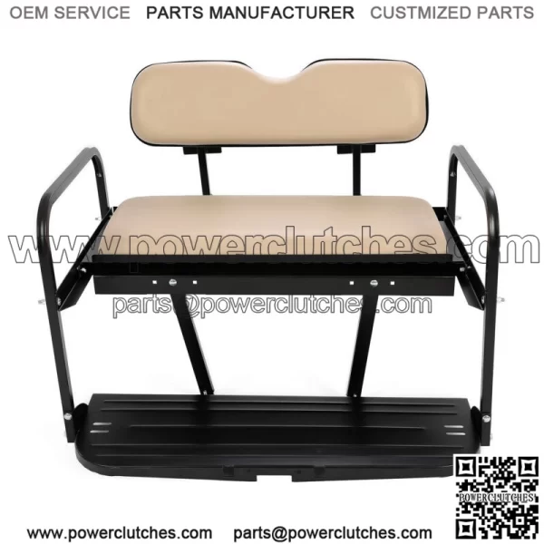 Tan Flip Folding Rear Back Seat Kit For EZGO Marathon Pre-1994 Golf Cart