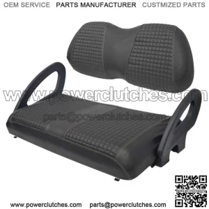Front Seat Cover Kit For Club Car Precedent Golf Carts - Black No Staple