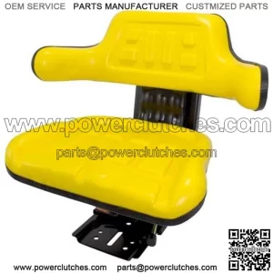 New Yellow Seat with Adjustable Angle Track Base/Suspension Fits John Deere Tractor