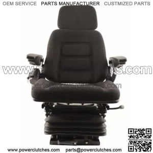 S830796 High Back Seat, Black Fabric, Mechanical Suspension, Fits Kubota