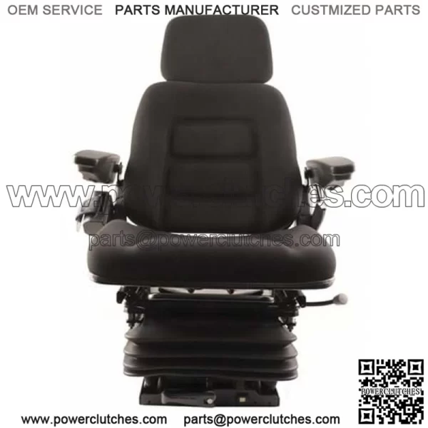 S830796 High Back Seat, Black Fabric, Mechanical Suspension, Fits Kubota