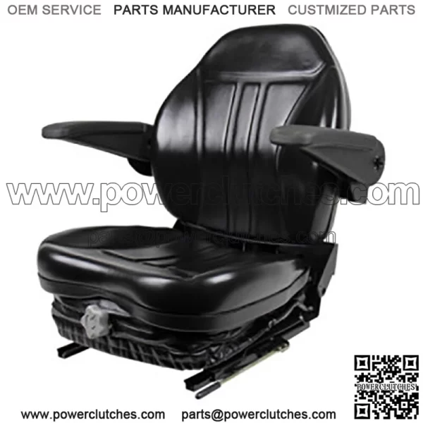 Black Suspension Seat with Armrests for ZTR Zero Turn Grasshopper Hustler Lawn Mower