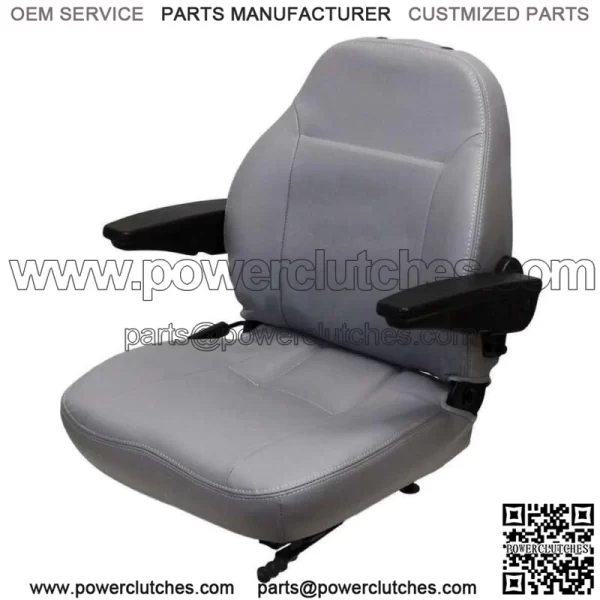 Grey Seat with Armrests Fits Exmark, Fits Toro Zero Turn Lawn Mowers