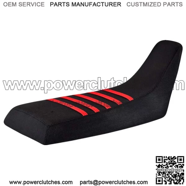 Honda FourTrax TRX 250 R QUAD Seat Cover 1986-1988 BLACK w/RED REEFS #205 (For: Honda)