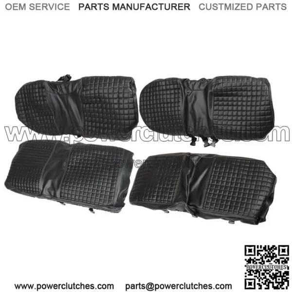 Black 4PCS Golf Carts Front And Rear Seat Covers For EZGO Medalist TXT 1994-2013