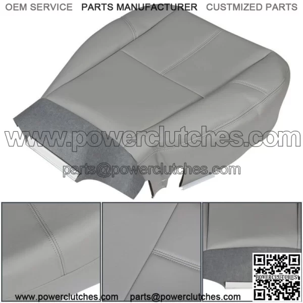 For 2007 2008-14 Chevy Silverado 1500 Driver Bottom Leatherette Seat Cover Gray - Image 2