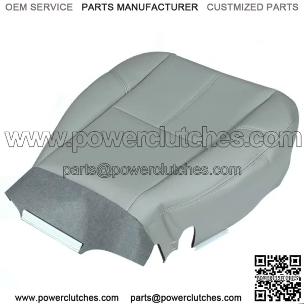 For 2007 2008-14 Chevy Silverado 1500 Driver Bottom Leatherette Seat Cover Gray - Image 3