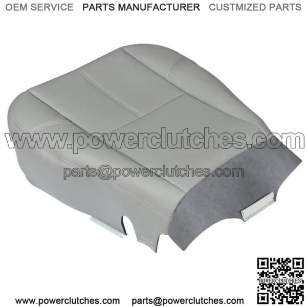 For 2007 2008-14 Chevy Silverado 1500 Driver Bottom Leatherette Seat Cover Gray - Image 4
