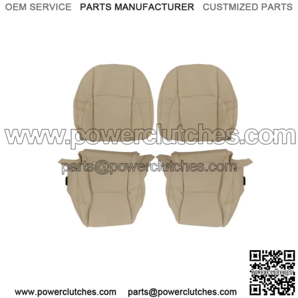 Seat Cover Driver&Passenger Bottom&Back Perforated Tan For 2007-2012 Lexus ES350