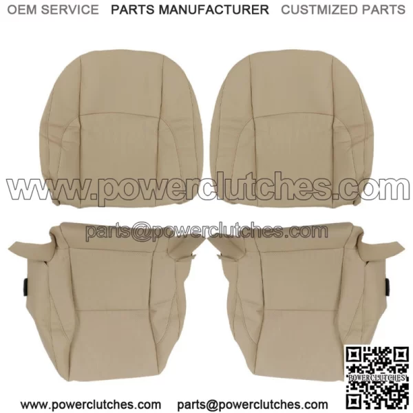 Seat Cover Driver&Passenger Bottom&Back Perforated Tan For 2007-2012 Lexus ES350 - Image 4