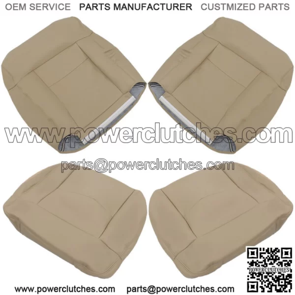 Front Pair Seat Cover For Ford F150 Lariat XLT 2004-2008 Bottom Back Tan Leather - Image 3