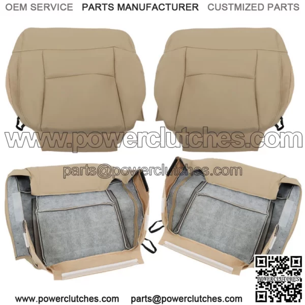 Front Pair Seat Cover For Ford F150 Lariat XLT 2004-2008 Bottom Back Tan Leather - Image 4