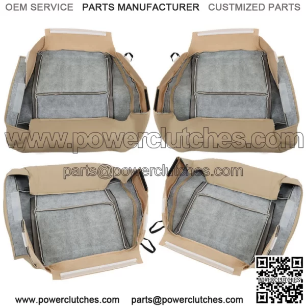 Front Pair Seat Cover For Ford F150 Lariat XLT 2004-2008 Bottom Back Tan Leather - Image 5