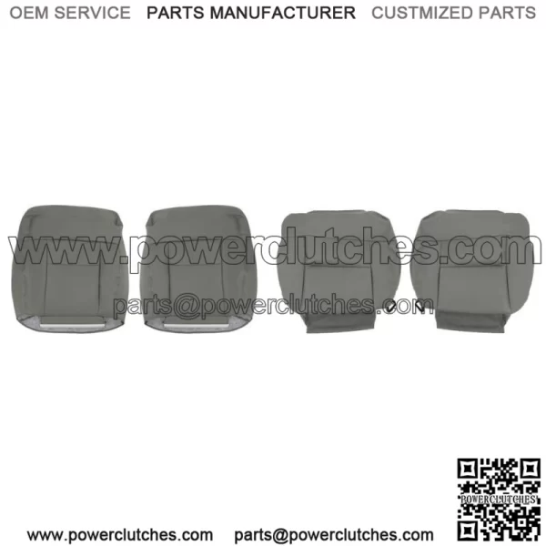 Front Pair Seat Cover Bottom&Top Leather Gray For 2004-2008 Ford F150 Lariat XLT