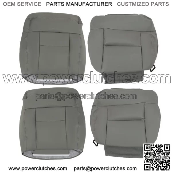 Front Pair Seat Cover Bottom&Top Leather Gray For 2004-2008 Ford F150 Lariat XLT - Image 3
