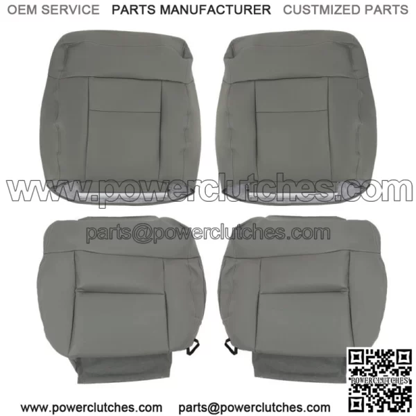 Front Pair Seat Cover Bottom&Top Leather Gray For 2004-2008 Ford F150 Lariat XLT - Image 4