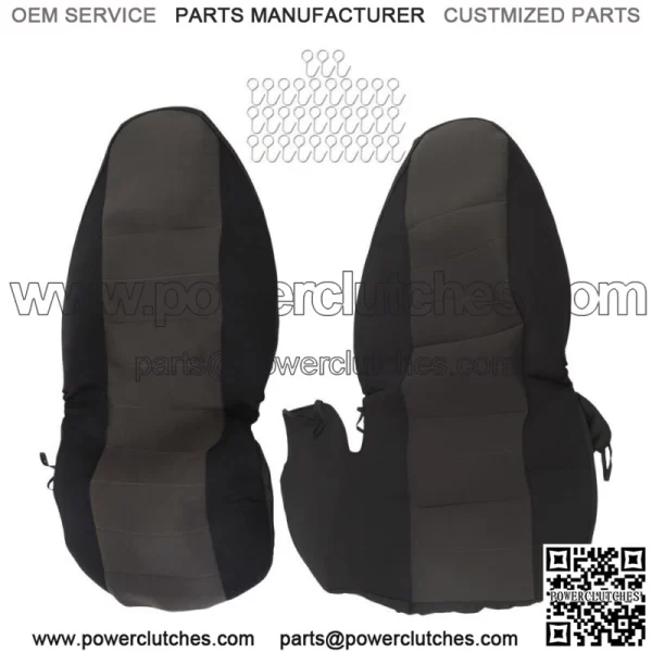 Car Seat Covers Black/Charcoal Center For 1998-2003 Ford Ranger 60/40 High Back - Image 4