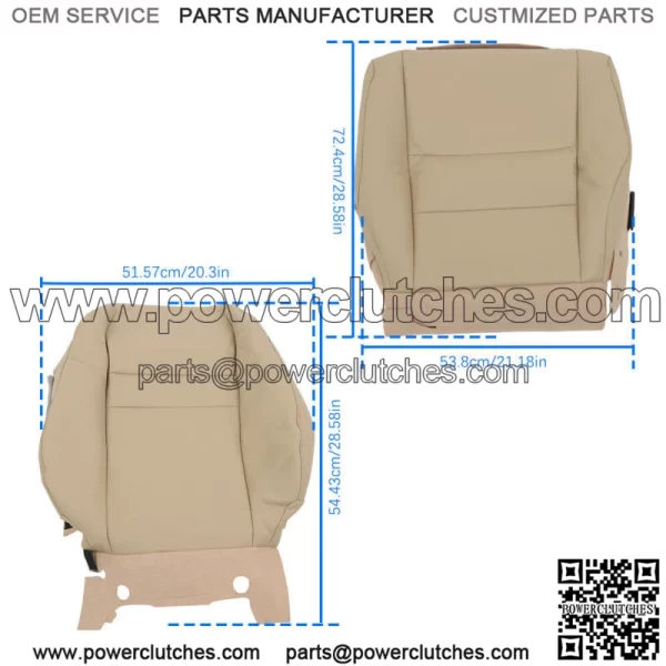 For 2007-2011 Honda CRV CR-V Beige Tan Front Left Right Seat Cover Leather - Image 3