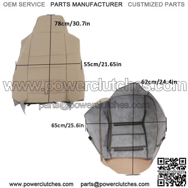Front Left Right Perforated Seat Cover For 2002-2007 Ford F250 F350 F450 F550 - Image 4