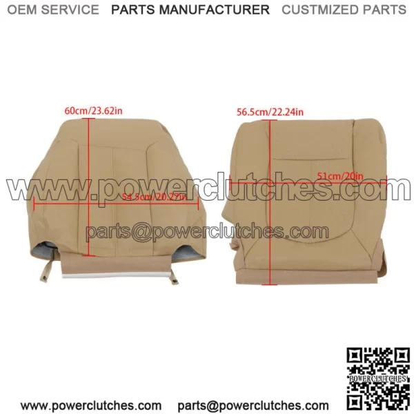 Front Left Right Seat Covers For 2011-2016 Ford F250 F350 F450 F550 Lariat Tan - Image 3