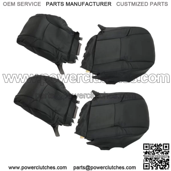 Front Seat Cover For 2003-08 2009 Toyota 4Runner Driver Passenger Black Leather - Image 3