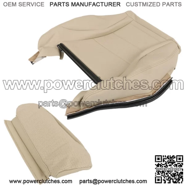 Front Driver Bottom Seat Cover For 2015 2016-2021 Mercedes Benz C300 Tan Leather - Image 3